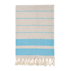 Bello Handwoven Turkish Beach Towel, Odel Linen Turquoise, Quick Dry Highly Absorbent Sand-Free Versatile for Beach, Spa, Home, Peshtemal Towel (39 x 66.9 Inches)
