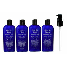 Two Old Goats Essential Oil Lotion 8 oz, 4 Pack with dispenser pump