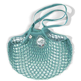The French Filt Le Fillet Shoulder Carrying Cotton Shopping Bag - Aqua Blue - Medium (Set of 2)