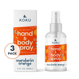 Mandarin-Orange Set 2 - Pack of 3 Mandarin-Orange Scented Hand Sanitizer Spray, (3x3 Fl. Oz.)
