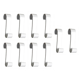 Plastic S Hooks for Towel Bar, Large Plastic Towel Hooks for Bathroom, Shower Room, White (Pack of 10)