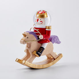 Tydus Nutcracker Rocking Horse Snow Globe without Music [2.6 Inch / 65 MM] - Red