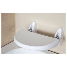 P. Nova Foldable Wall Mounted Shower Seat, Wall Mounted Seating Bench, Luxury Shower Seat (White)