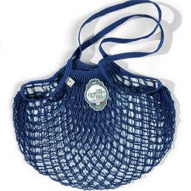 The French Filt Le Fillet Regular Shoulder Carrying Cotton Net Shopping Bag, Medium (Blue Ink)