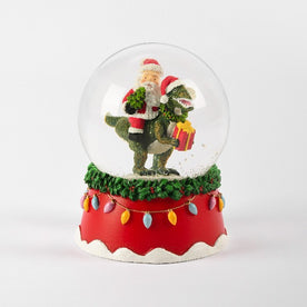 Tydus T-Rex Santa Snow Globe without Music [4 Inch / 100 MM]