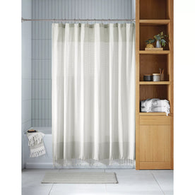 Haven Two Tone Organic Cotton Shower Curtain in Grey (72 x 72 Inch)