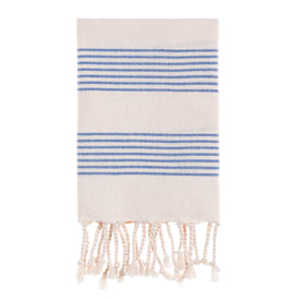 Bello Handwoven Turkish Beach Towel, Fourteen Stripes Peskir White, Quick Dry Highly Absorbent Sand-Free Versatile for Beach, Spa, Home, Peshtemal Towel (15.75 x 37 Inches)