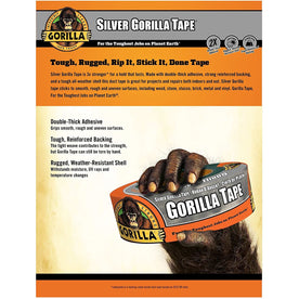 Gorilla White Duct Tape, 1.88 in. x 30 yd, Silver, 607300