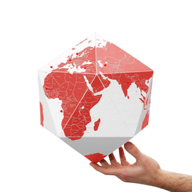 Here The Personal 3 Dimensional Globe by Countries Red (Small) - Palomar