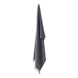 Bello Handwoven Turkish Beach Towel, Anthracite Stonewashed, Quick Dry Highly Absorbent Sand-Free Versatile for Beach, Spa, Home, Peshtemal Towel (39 x 66.9 Inches)