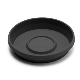 Bloem Terra Plant Saucer Tray Plastic Round Peppercorn, Black, 14 Inch