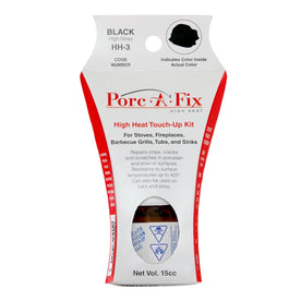High Heat Porc-A-Fix Touch Up Repair Glaze - Gloss Black - HH-3 (Pack of 3)