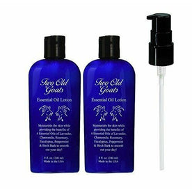 Two Old Goats Essential Oil Lotion 8 oz, 2 Pack with dispenser pump