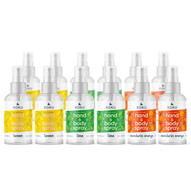 Citrus Set 6 - Pack of 12 Lemon-Lime-Mandarin Orange Scented Hand Sanitizer Spray, 12x3 Fl. Oz. (Four of Each)