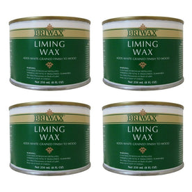 Briwax Liming Wax Adds White Grained Finish to Wood, 250 ML / 8 Fl. Oz. (Pack of 4)