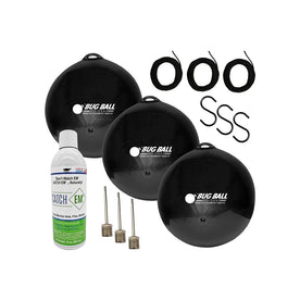 Bug Ball Starter Complete Kit Biting Fly Trap, Black PVC (3 Pack)