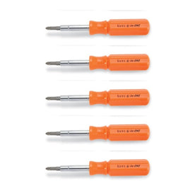 Lutz 6-in-One Pocket Size Orange Screwdriver, 26030 (Pack of 5)