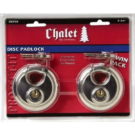 Chalet Twin Pack Disc Locks - Keyed the Same with 4 keys 2.75-inches