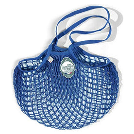 The French Filt Le Fillet Shoulder Carrying Cotton Shopping Bag - Bright Blue - Medium (Set of 2)