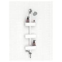 P. Nova Hanging 3 Tier Plastic Oval Shelves with Aluminum Hooks, Disassembled Shower Head Caddy Organizer