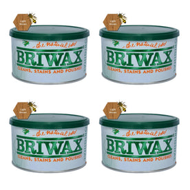 Briwax Original Furniture Wax Polish Cleans, Stains & Polishes, 16 Oz. - Light Brown (Pack of 4)