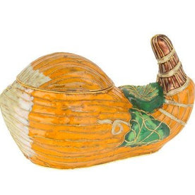 Cloisonne Harvest Pumpkin Gourd Jewelry Box in a Beautiful Gift Box