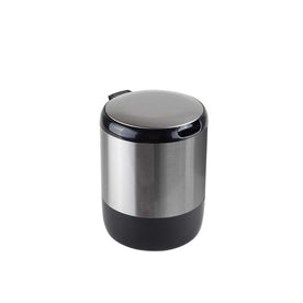 Stainless Steel and Plastic Waterproof Car Trash Can With Lid, Front Seat,  3L