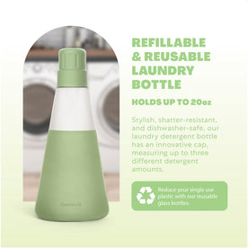 Cleancult Refillable Glass Soap Dispenser with Twist Cap, Lime Green, 20 Ounce