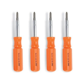Lutz 6-in-One Pocket Size Orange Screwdriver, 26030 (Pack of 4)