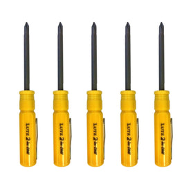 Lutz 2 In 1 Pocket Size Yellow Screwdriver (Pack of 5)