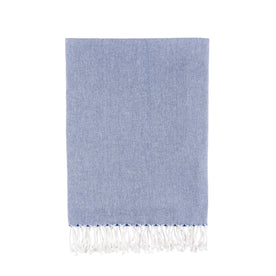 Bello Handwoven Turkish Beach Towel, Plain Blue, Quick Dry Highly Absorbent Sand-Free Versatile for Beach, Spa, Home, Peshtemal Towel (39 x 66.9 Inches)