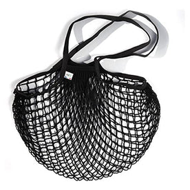 The French Filt Le Fillet Shoulder Carrying Cotton Shopping Bag - Black - Medium (Set of 2)