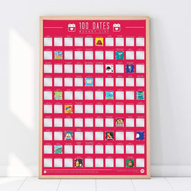 Gift Republic 100 Dates To Go On Bucket List Poster, Red