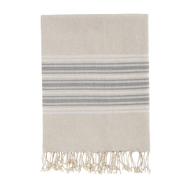 Bello Handwoven Turkish Beach Towel, Azad Linen Dark Grey, Quick Dry Highly Absorbent Sand-Free Versatile for Beach, Spa, Home, Peshtemal Towel (39 x 66.9 Inches)