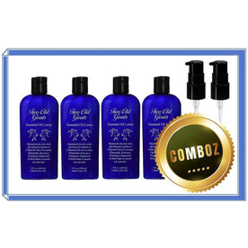 Two Old Goats Essential Oil Lotion, 8 Fluid Ounce (Pack of 4 with 2 Pumps)