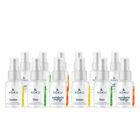 Citrus Set 5 - Pack of 12 Lemon-Lime-Mandarin Orange Scented Hand Sanitizer Spray, 12x1.2 Fl. Oz. (Four of Each)